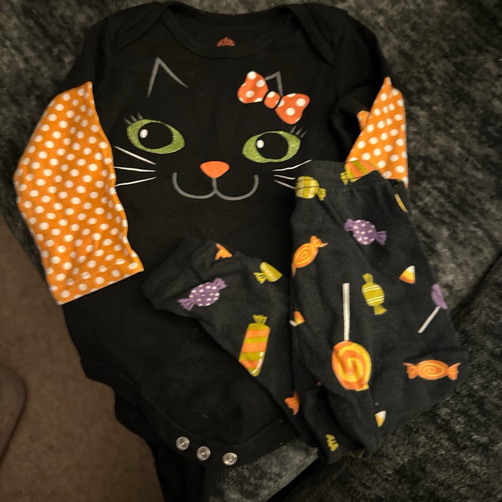 Carter's Black and Orange Cat Matching Set